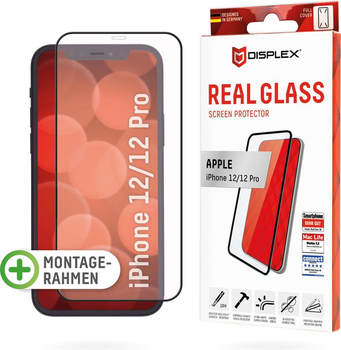 Immagine prodotto Displex Real Glass, Full Cover Panzerglas (1 Pezzo/i, Apple iPhone 12, Realme 12 Pro+)