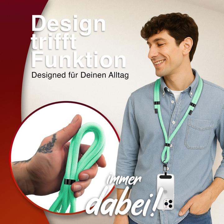 Actual product image Nalia HoldMe Lanyard Handykette - Universal Trageband für Smartphones - Verstellbar, Soft & Elastisch