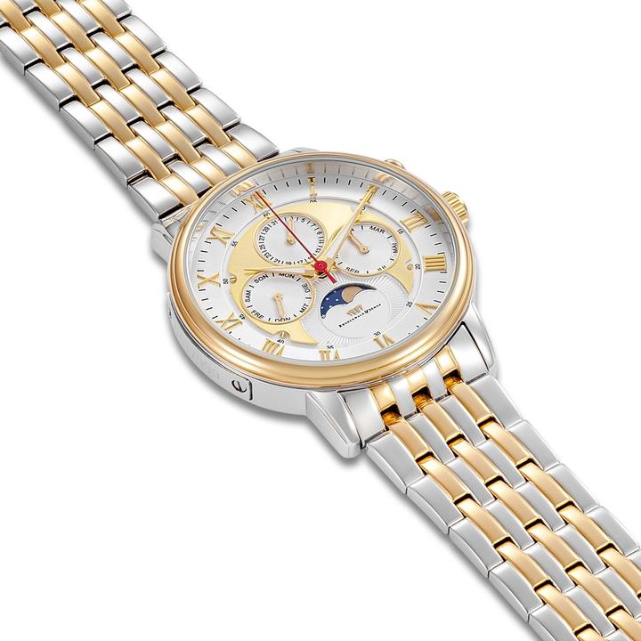 Actual product image Multifunctions Moontime II stainless steel yellow gold - 34100 (Analogue wristwatch, 40 mm)