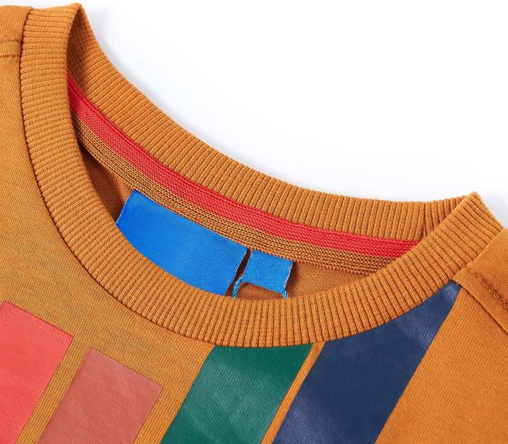 Image du produit VidaXL T-shirt manches longues enfant ocre foncé 104,Matière : 100 (104)