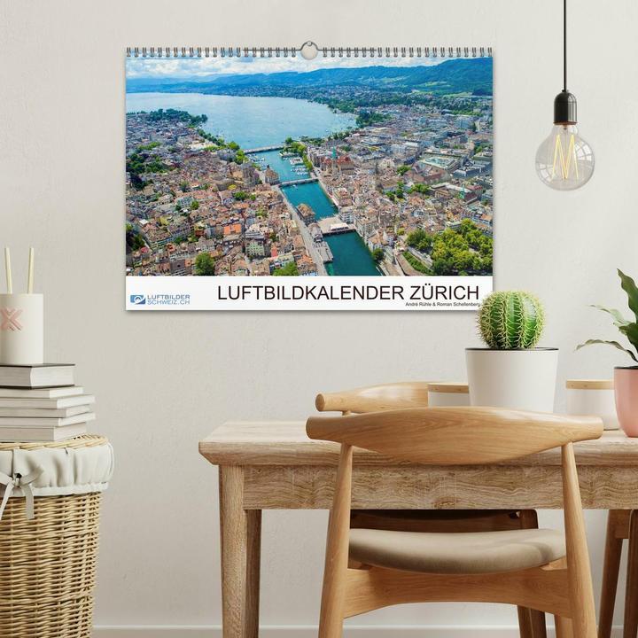 Produktbild Luftbildkalender Zrich (Wandkalender 2025 DIN A3 quer), Monatskalender (A3, Deutsch)