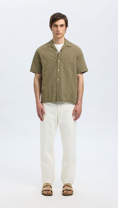 Actual product image Selected Homme Broderie Anglaise short-sleeved shirt (S)