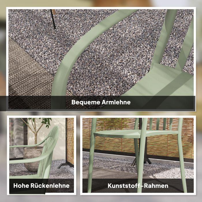 Actual product image Swisshandel24 4er Set Gartenstuhl, Kunststoff, stapelbar, bis 120 kg, Grün
