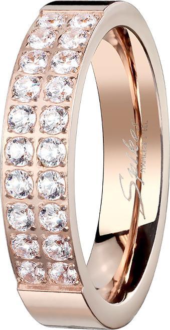 Produktbild Star Piercing Ring rosegold mit zwanzig Kristallen (Chirurgenstahl 316L)