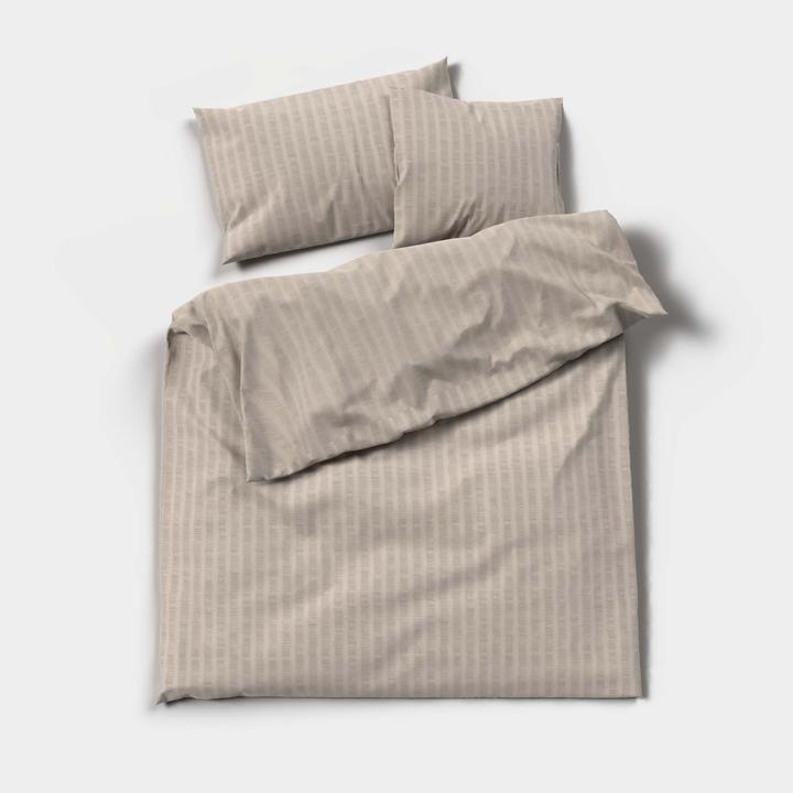 Immagine prodotto Lotus Bettwaren Biancheria da letto in raso Seersucker uni (Copricuscino, 65 x 65 cm)