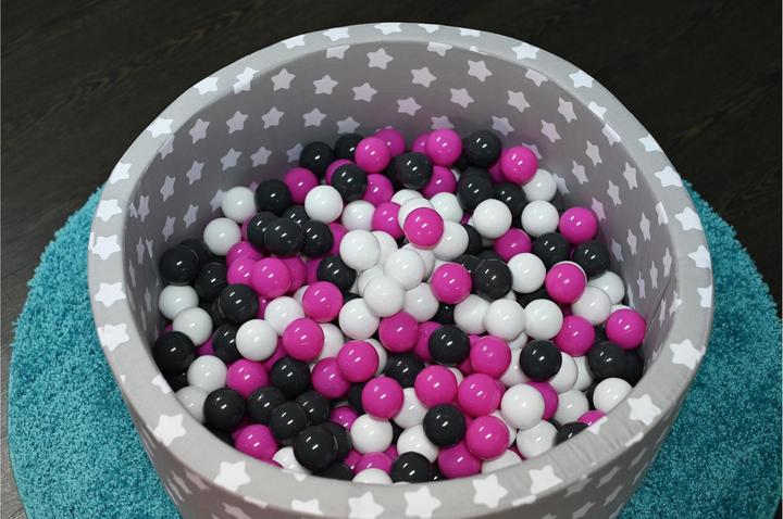 Immagine prodotto Knorrtoys Palla da biliardo morbida - "Stelle bianche e grigie" - 300 palline crema/grigio/rosa (circa 6 cm