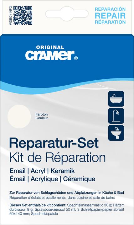 Cramer Reparatur-Set für Keramik, Email und Acryl (Blanc alpin)