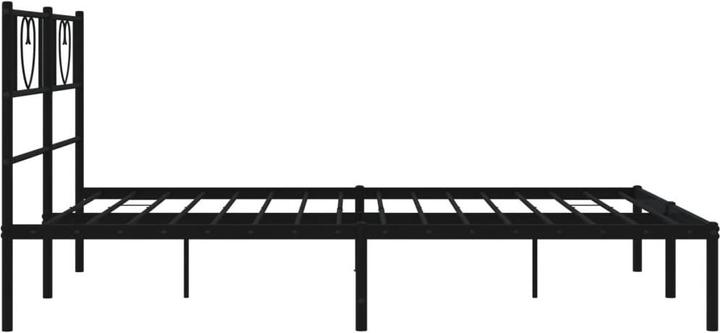 Produktbild VidaXL Bettgestell mit Kopfteil Metallbett Bett Doppelbett Schwarz 140x200cm (140 x 200 cm)