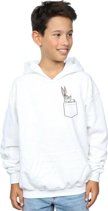 Immagine prodotto Looney Tunes Bugs Bunny Faux Pocket Felpa con Cappuccio Ragazzi (152, 158)