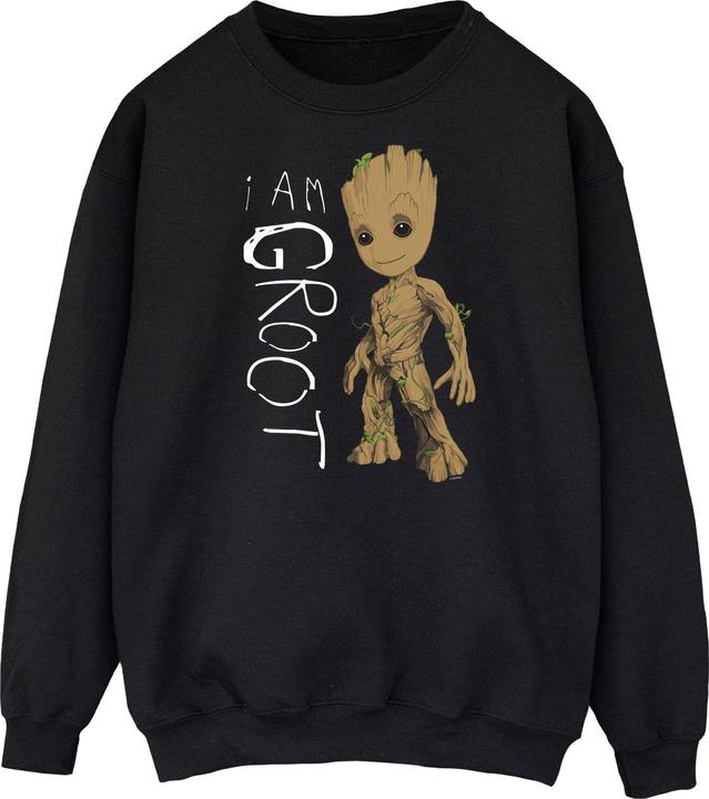 Actual product image Mens Guardians Of The Galaxy I Am Groot Scribbles Sweatshirt (S)