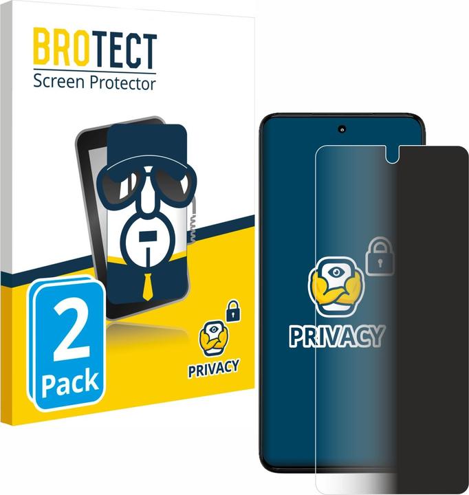 Productafbeelding BROTECT Anti-spionnetje privacyfolie Beschermfolie tegen blauw licht (2 Stuk, Motorola Moto G82 5G)