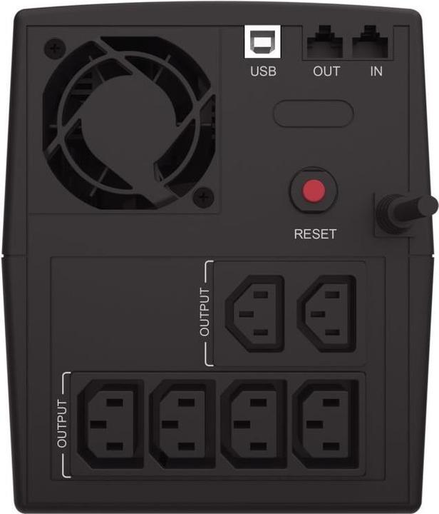 Actual product image Conceptronic ZEUS UPS 1500VA 900W Schuko IEC Start/LAN bw (1.50 VA, 900 W, Line-interactive UPS)