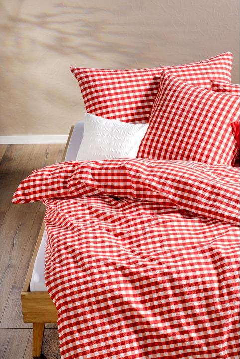 Image du produit Night Fashion Carreau rouge/blanc (Housse de couette, 160 x 210 cm)