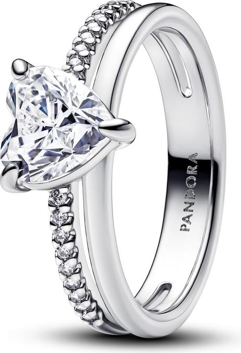 Pandora Double Band Heart Ring