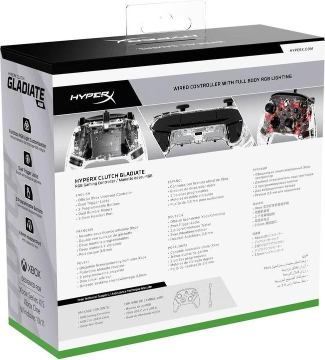 Image du produit HyperX Clutch - Contrôleur RGB de jeu filaire - Xbox (Xbox Series X, Xbox One S, PC, Xbox Series S)