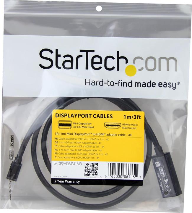 Produktbild StarTech 3ft mDP to HDMI cable - 4K (1.01 m, HDMI)