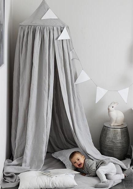 Produktbild Cotton & Sweets Baldachin pure Nature hellgrau Leinen