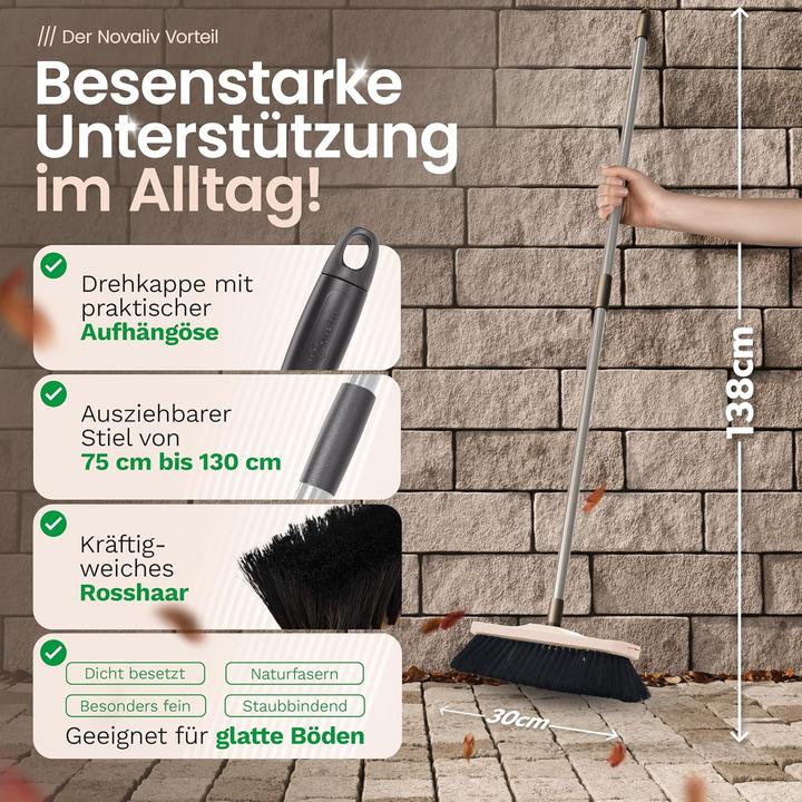 Actual product image Novaliv 2X Zimmerbesen Rosshaar Handbesen feines Tierhaar Schweifhaar (2, Zimmerbesen) (2 pcs.)