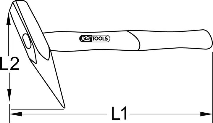 Actual product image KS Tools BRONZEplus hole/through hammer, with hickory handle, 5000 g (5800 g)