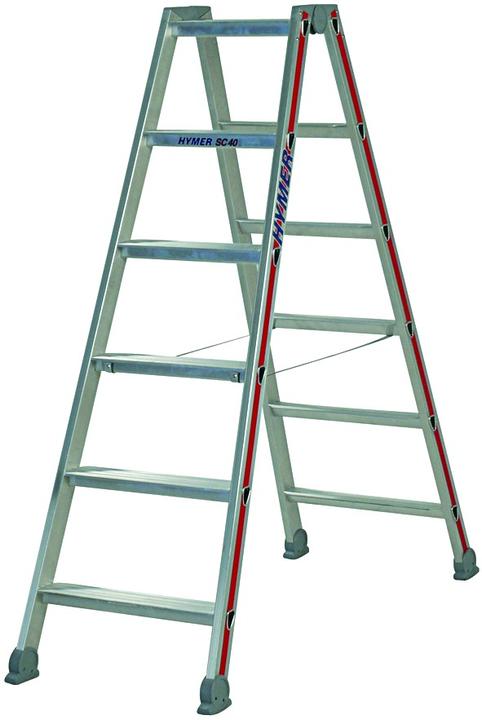 Actual product image Hymer-Leitern Stepladder on both sides 2x3 (Stepladder, 75 cm)