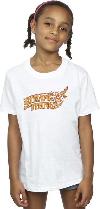 Actual product image Netflix Girls Stranger Things Logo Breaking Cotton T-Shirt (140, 146)