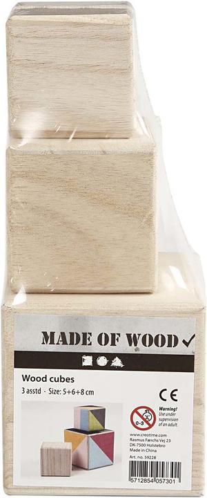 Actual product image Creativ Company Houten Kubussen, Set van 3