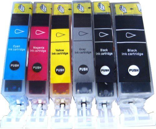 Actual product image Hermex Compatible Ink Cartridge for Canon PIXMA MG6250 (M, PGBK, C, Y, GY, FC)