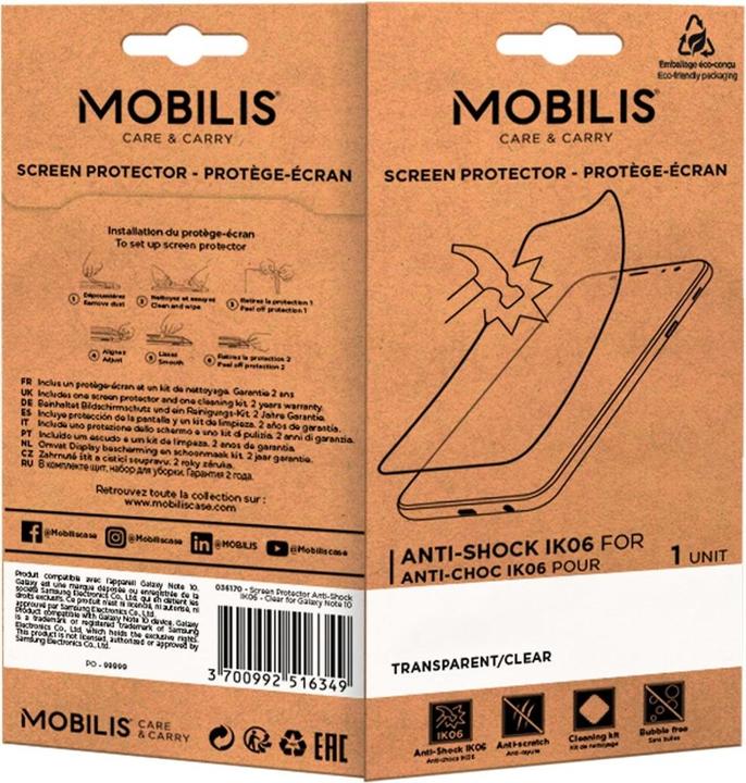 Produktbild Mobilis Screen Protector Anti-Shock IK06 - Clear
