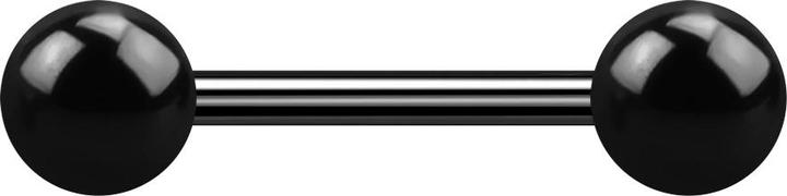 Star Piercing Barbell Innengewinde schwarz mit zwei Kugeln (ohne Messing, Titan G23)