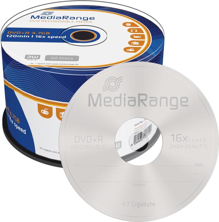 Produktbild MediaRange DVD+R 4.7GB, 50er Spindel (50 x)