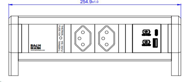 Produktbild Bachmann Desk 1 (2 x, Typ 13, USB-A, USB-C)