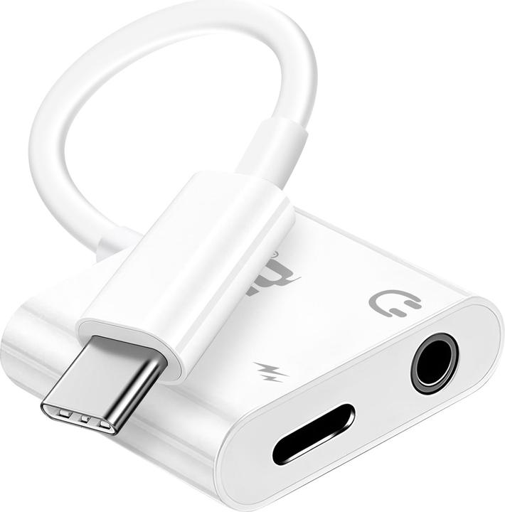 LinQ USB-C / 3.5mm + USB-C Lade- und Audioadapter (USB Typ C, 3.5mm Klinke)