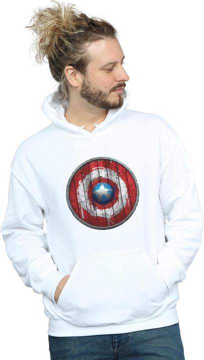 Immagine prodotto Captain America Wooden Shield Felpa con Cappuccio Uomo (S)