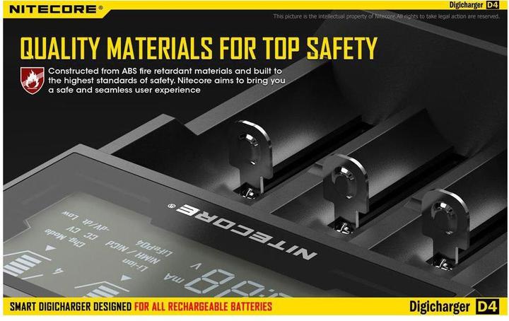 Image du produit Nitecore Digicharger D4EU - Version UE (1 pcs, RCR123A, AA, AAA, C, Chargeurs sans batterie)
