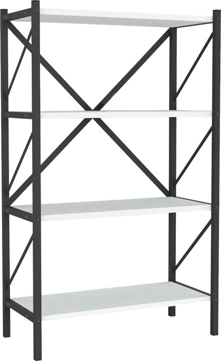 Image du produit VCM Bois Métal Rangement Étagère sur pied Bibliothèque Déco Livres Étagère sur pied Insasi 4 (66 x 34 x 121 cm)