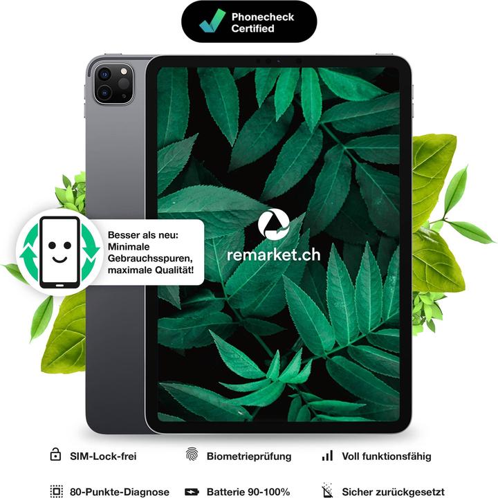 Produktbild remarket.ch iPad Pro 11 2.Gen (2020) (11", 256 GB, Space Grau, B / Sehr gut)