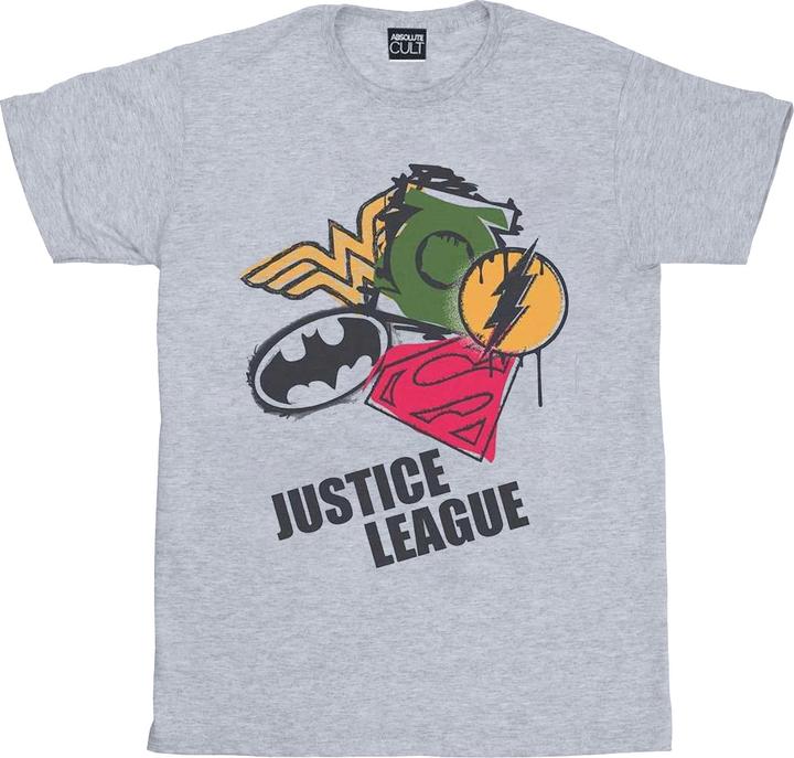 Immagine prodotto Justice League Spray Logos Maglietta Uomo (XL)