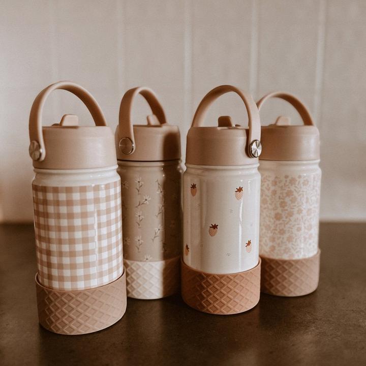 Actual product image Mrs. Ertha Omma Water Bottle - Stainless Steel - Soft Squares (0.35 l)