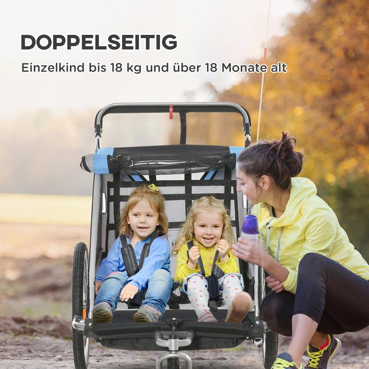 Image du produit Homcom Remorque de vélo pour enfants avec sac de rangement