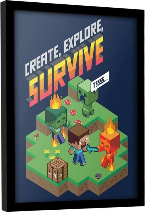 Actual product image Minecraft Create Explore Survive Framed Poster (40 x 30 cm)