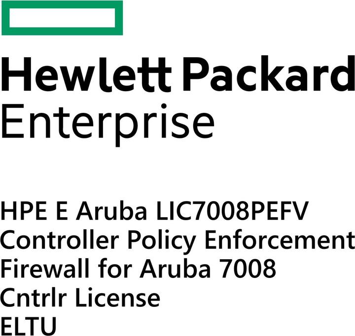 Produktbild HPE E Aruba LIC-7008-PEFV Controller Policy Enforcement Firewall for Aruba 7008 Cntrlr License E-LTU (1 Geräte)