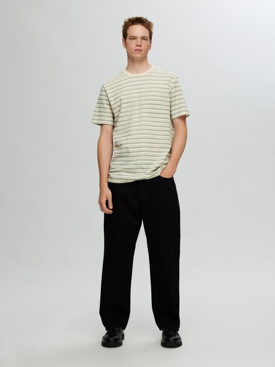 Actual product image Selected Homme Slhsune Stripe Pocket Ss O-Neck Tee (L)
