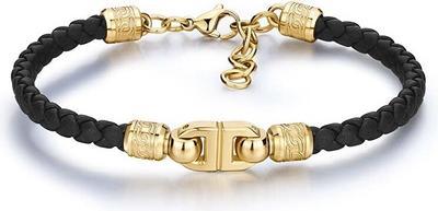 Brosway Elegant Men's Bracelet Made Of Black Leather Knocker Bkc20 (Leder)