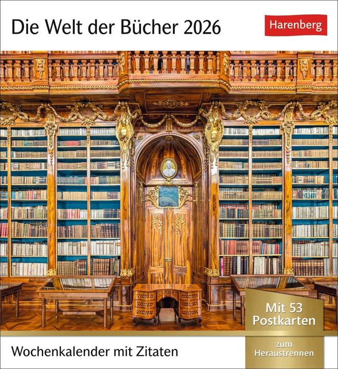 Actual product image Harenberg Die Welt der Bücher Postkartenkalender 2026 - Wochenkalender mit 53 Literaturpos (German)
