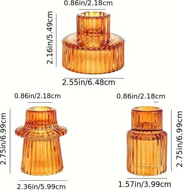 Actual product image Alopini 3pcs, candle holder, glass candle holder, candle holder for table centrepieces, wedding decoration