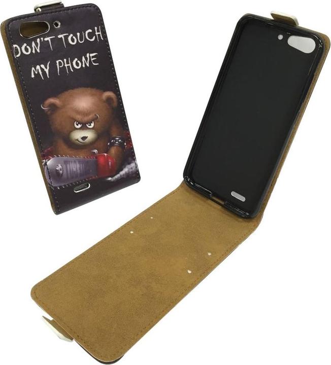 König Design ZTE Blade V6 Handy Tasche Flip Case Schutz Hülle Wallet Cover Bär Dont Touch (ZTE Blade V6)