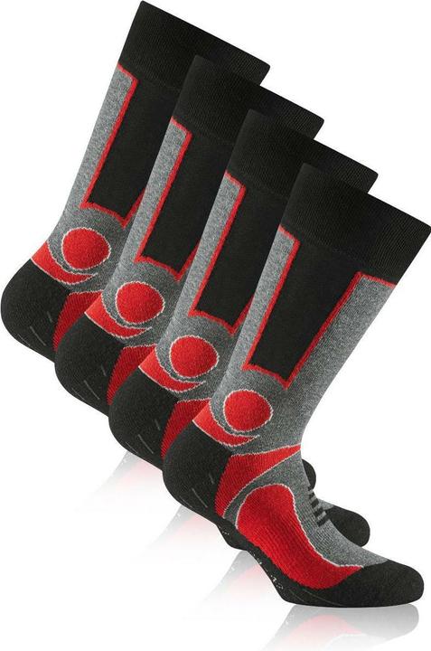 Rohner Socken Trekking Rot/Schwarz 2er-Pack