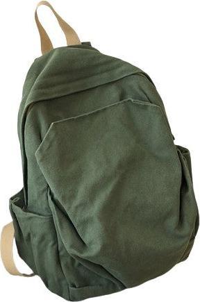Only-Bags.Store Vintage Canvas Rucksack, grosse Kapazität Schultasche, solide Farbe Rucksack, Computer-Rucksack