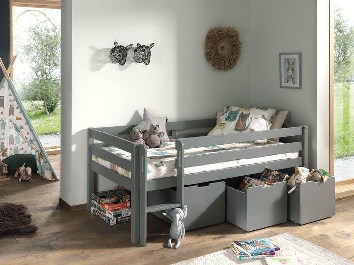 Image du produit Vipack Lit Pino avec plateau suspendu et tiroirs (90 x 200 cm)