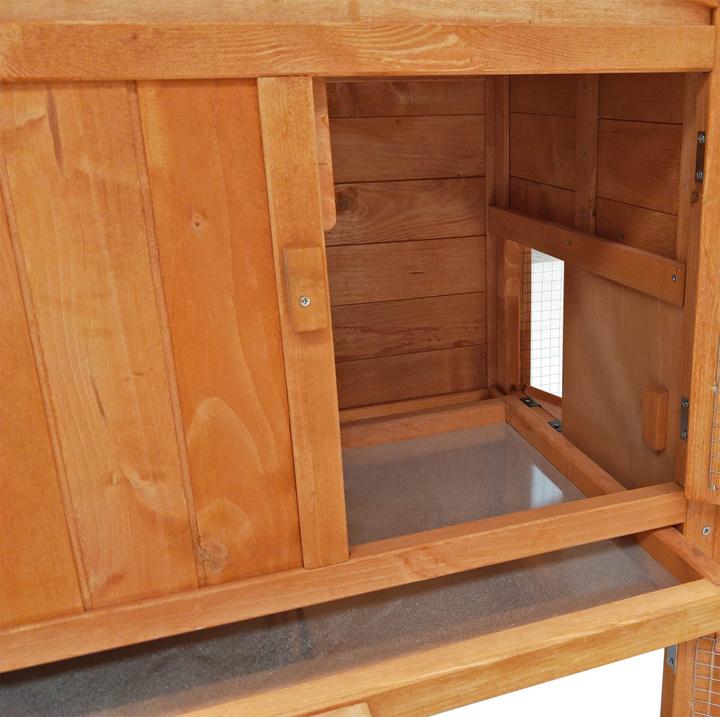 Actual product image Wiltec Rabbit hutch 2190x530x850mm Free-range enclosure Rabbit cage Small animal hutch Spruce